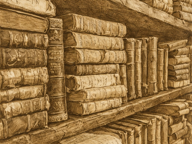 Alte Bücher im Regal
